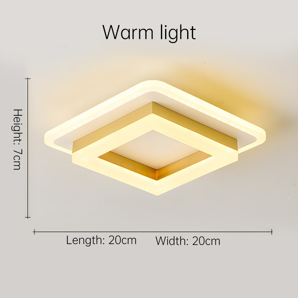 Square LED Ceiling Light with Modern Flush Mount