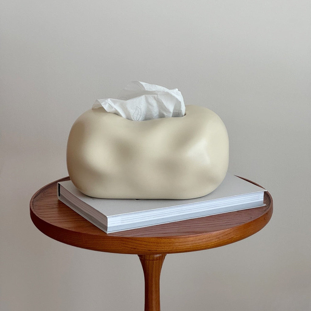 Bubble Ceramic Tissue Box Cover with Sculptural Finish