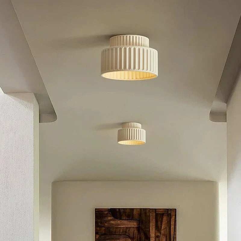 Nordic Ripple Ceiling Light with Sculptural Ribbed Texture