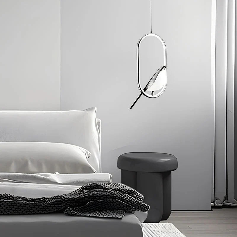 Magpie Nordic LED Pendant Light with Bird Motif