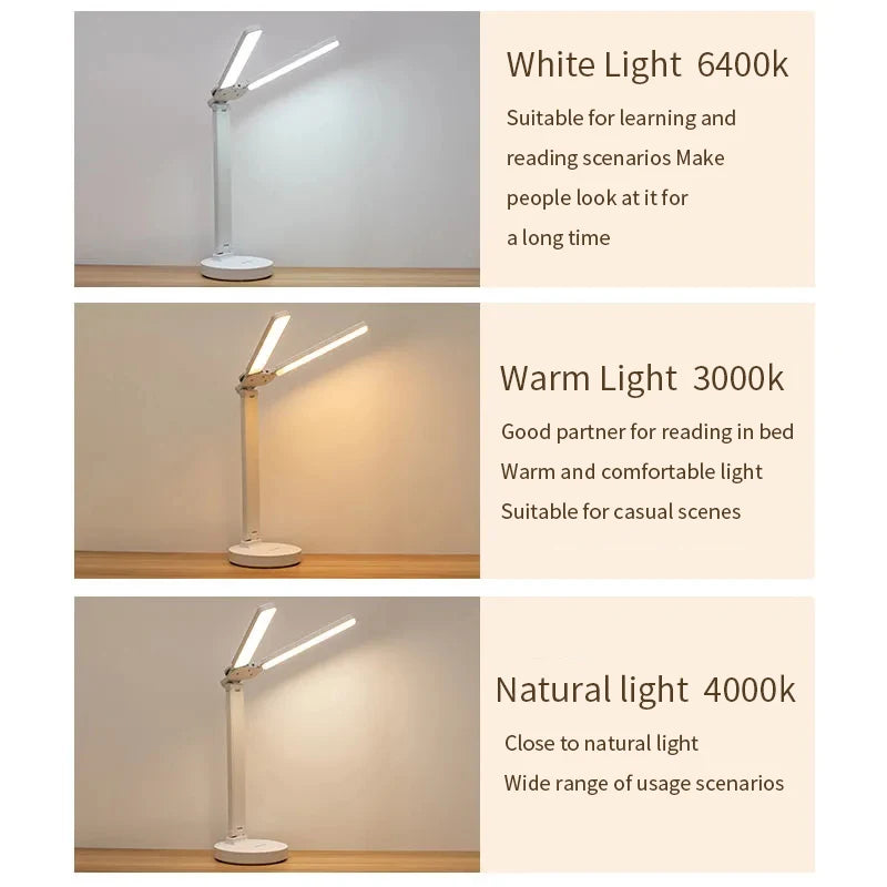 Rechargeable Adjustable LED Reading Lamp with Phone Holder