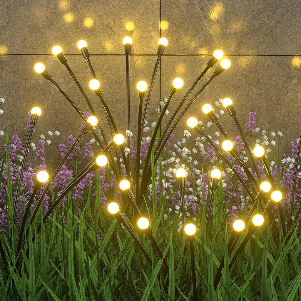 Solar LED Firefly String Lights Waterproof Outdoor Garden Decor for Pathway and Landscape