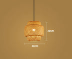 Handwoven Bamboo Pendant Lamp with Rattan Shade