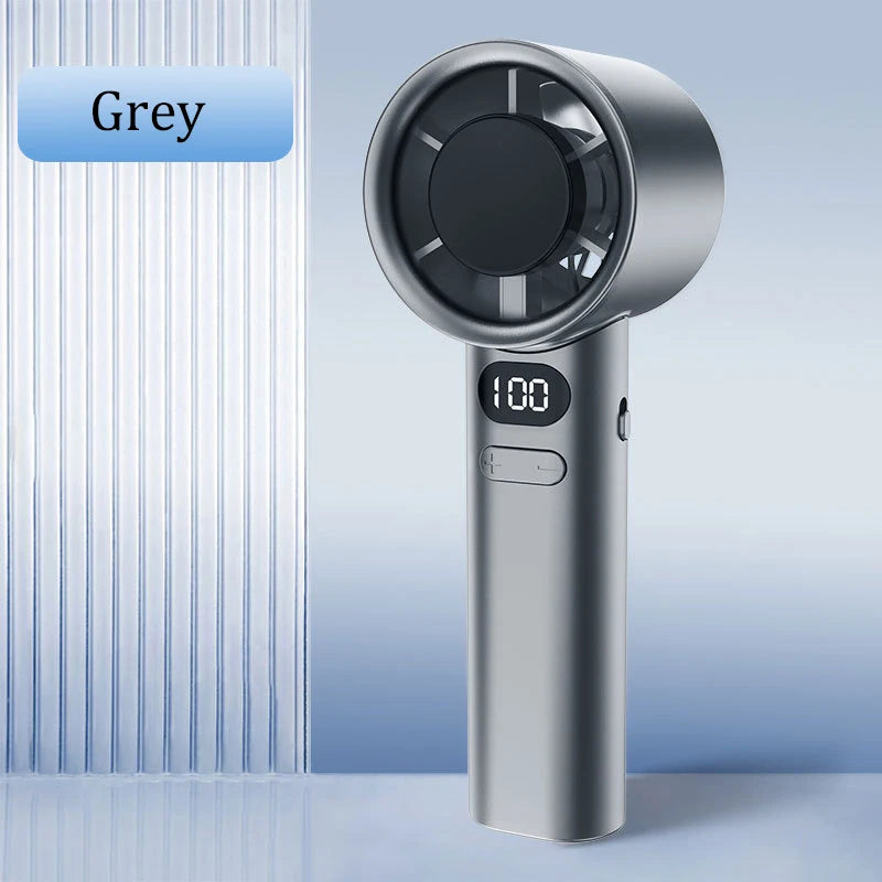 Portable Mini Handheld Fan 3000mAh USB Rechargeable High-Speed Cooling with Digital Display
