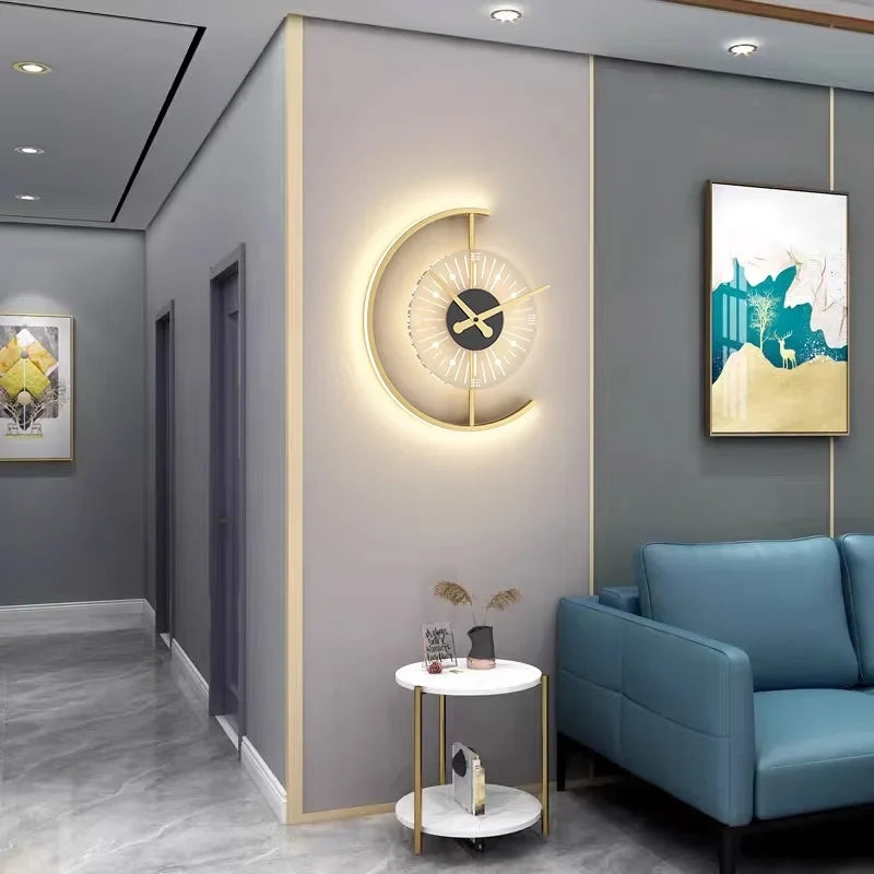 Lunaris Post-Modern Wall Lamp and Clock