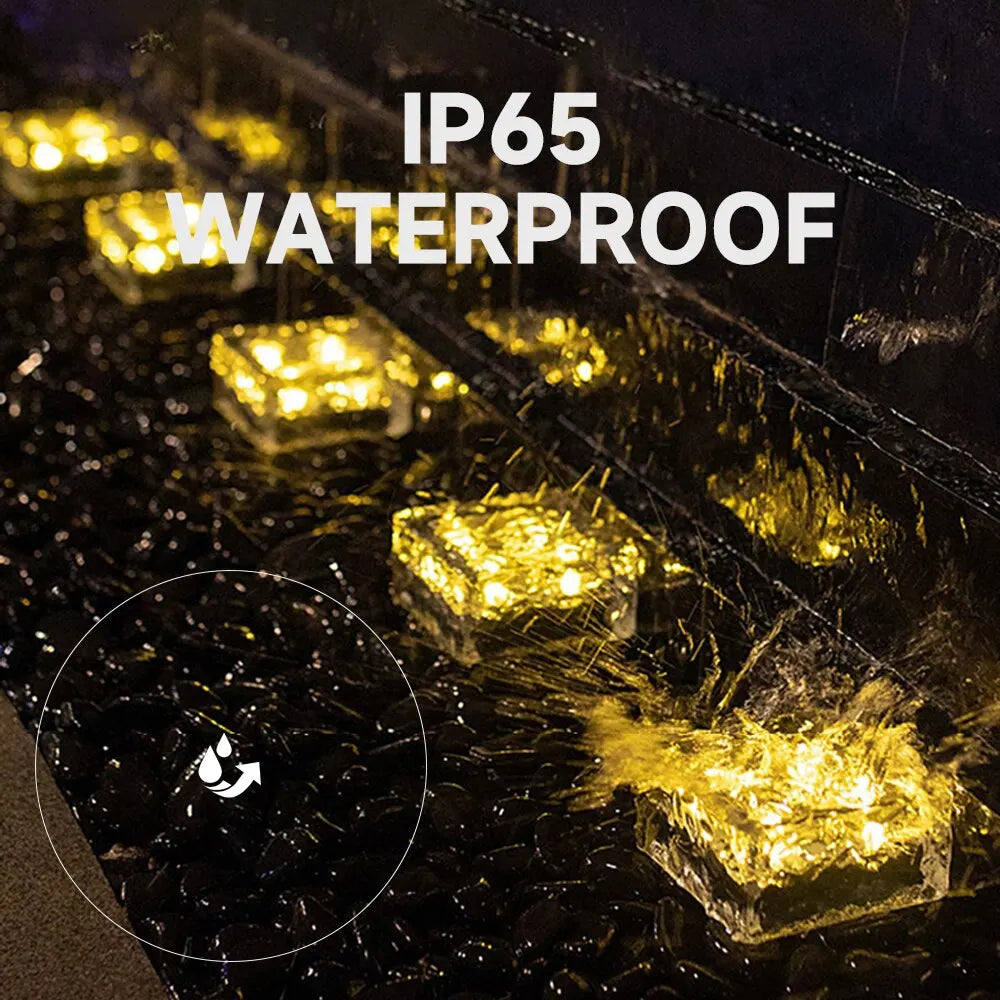 Frosted Solar LED Brick Lights for Garden Pathways