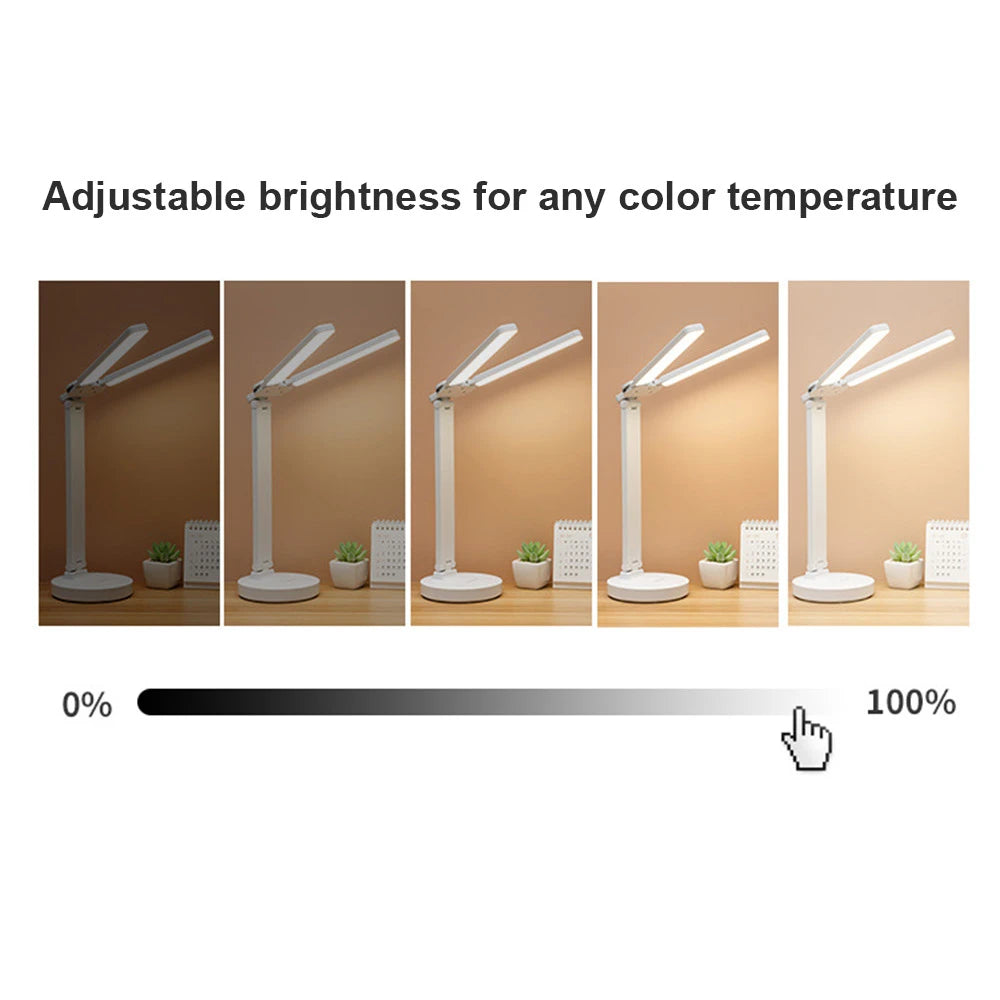 Rechargeable Adjustable LED Reading Lamp with Phone Holder