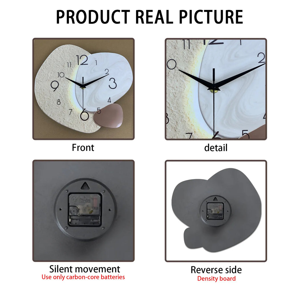 TempoStone Modern Wall Clock with Silent Quartz Movement