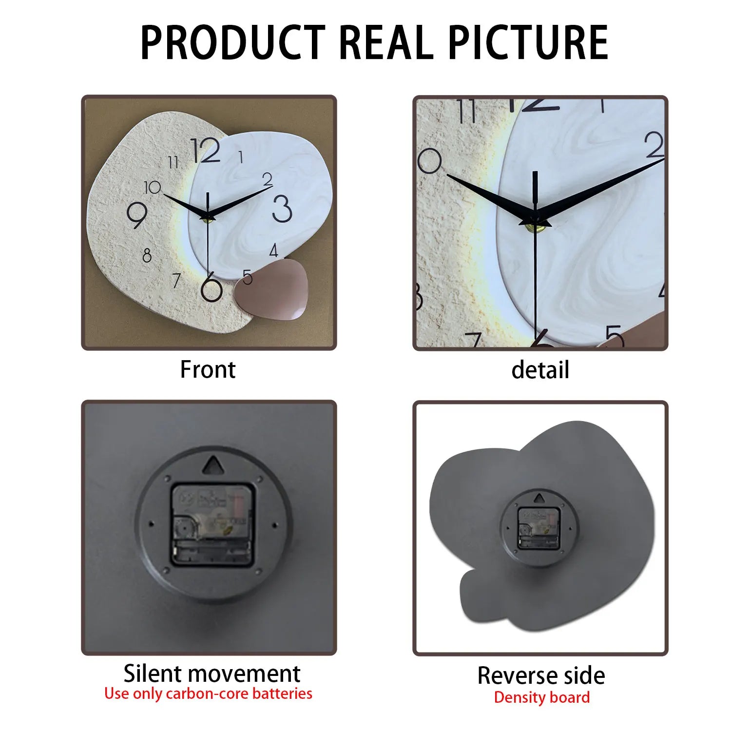 TempoStone Modern Wall Clock with Silent Quartz Movement