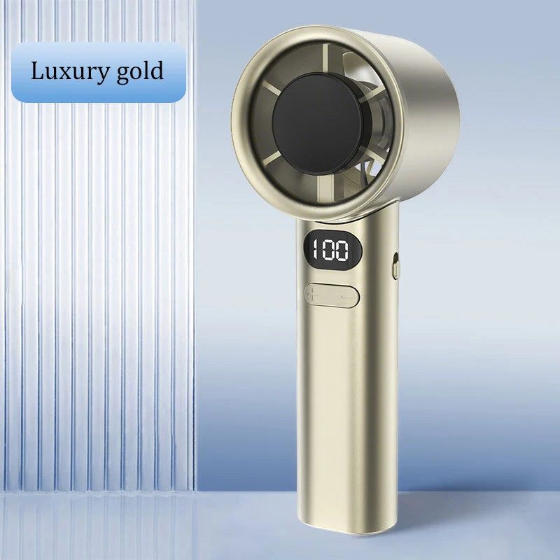 Portable Mini Handheld Fan 3000mAh USB Rechargeable High-Speed Cooling with Digital Display
