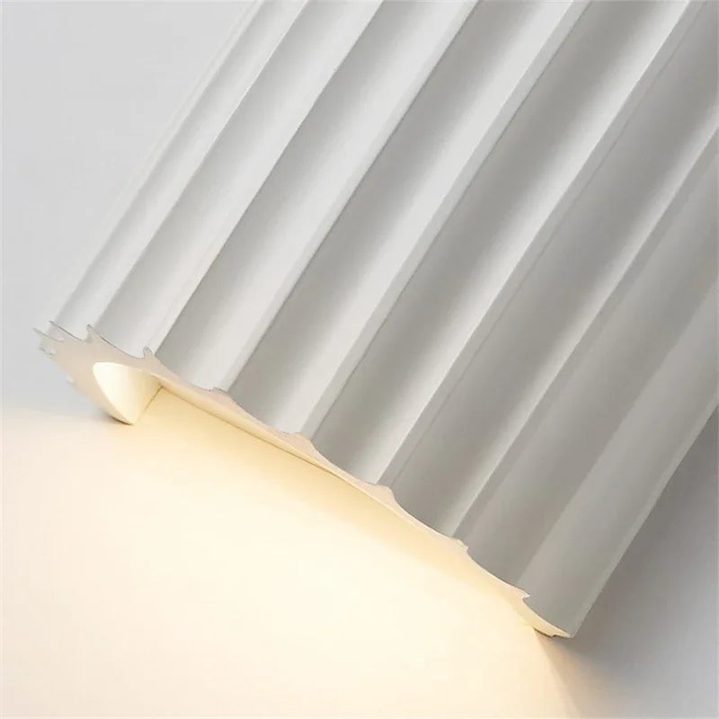 Nordic Resin Wall Lamp with Sculptural Ribbed Design