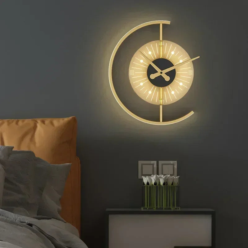 Lunaris Post-Modern Wall Lamp and Clock