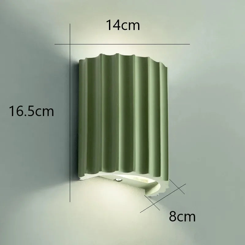 Nordic Resin Wall Lamp with Sculptural Ribbed Design