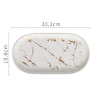Nordic Ceramic Marble Oval Tray
