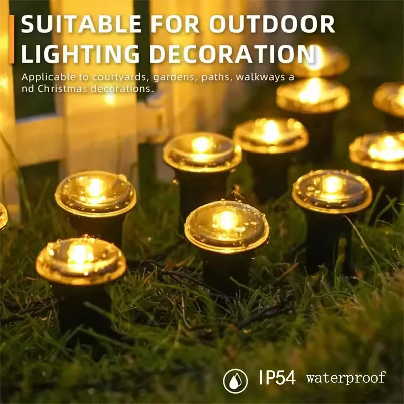 Solar LED Pathway Lamp with 8 Lighting Modes for Camping and Weddings