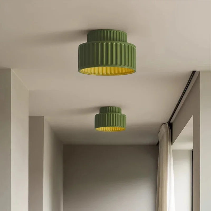Nordic Ripple Ceiling Light with Sculptural Ribbed Texture