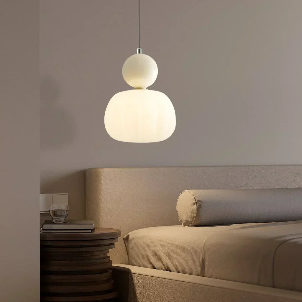 Nordic Pumpkin Pendant Light with Adjustable LED Ceiling Glow