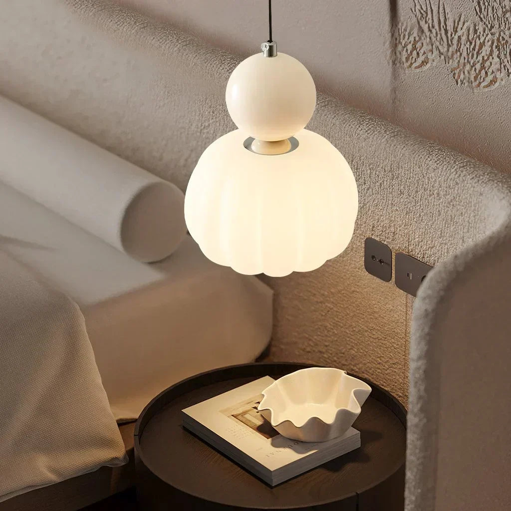 Nordic Pumpkin Pendant Light with Adjustable LED Ceiling Glow