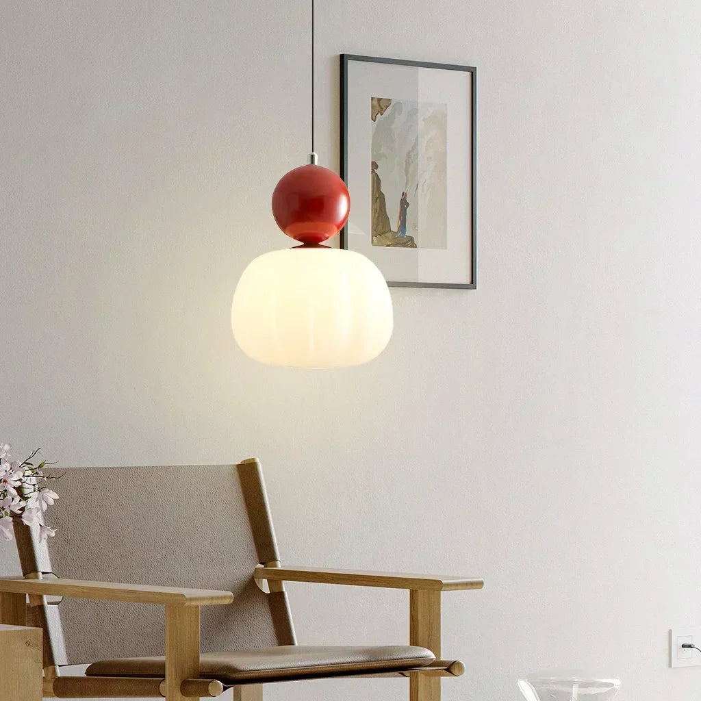 Nordic Pumpkin Pendant Light with Adjustable LED Ceiling Glow