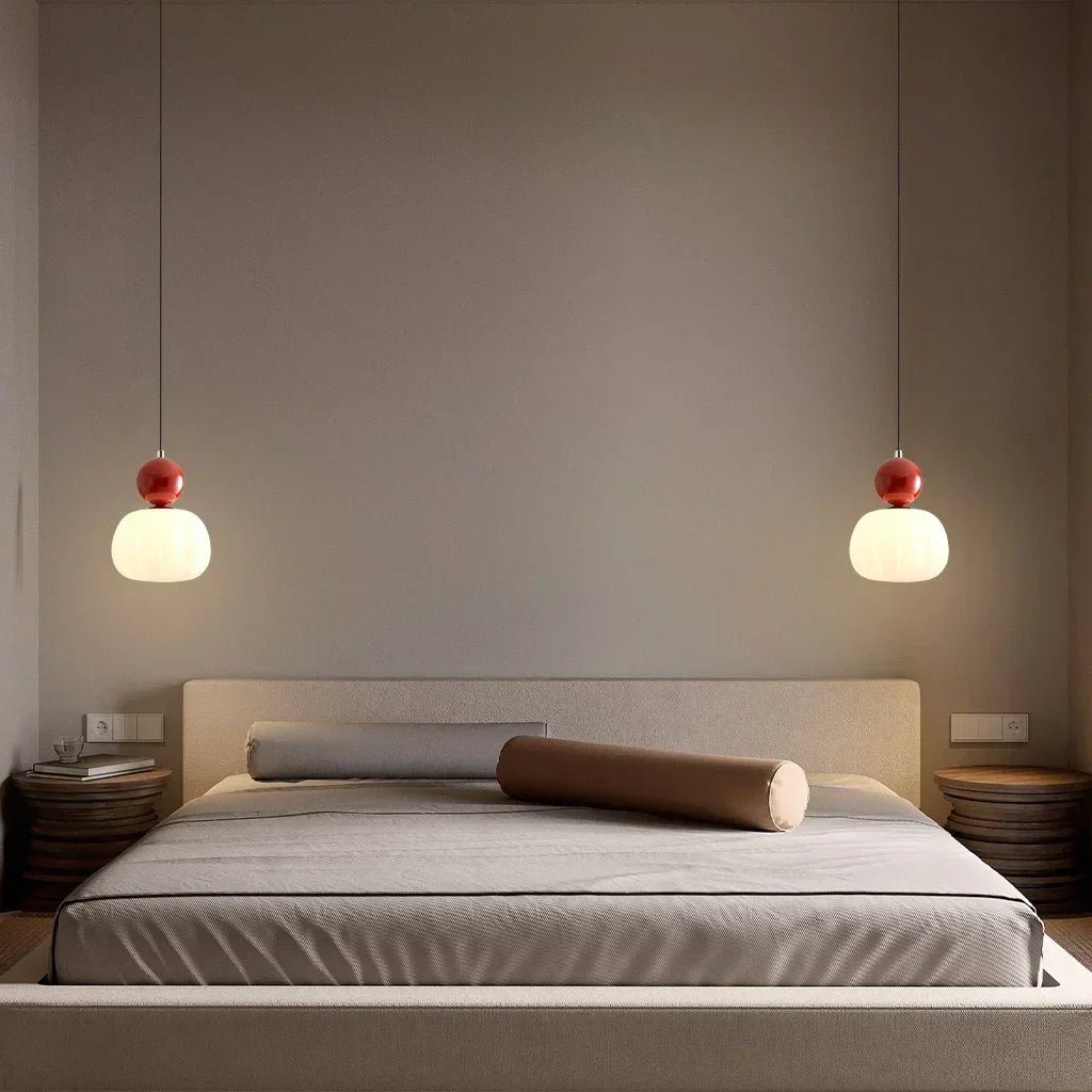 Nordic Pumpkin Pendant Light with Adjustable LED Ceiling Glow
