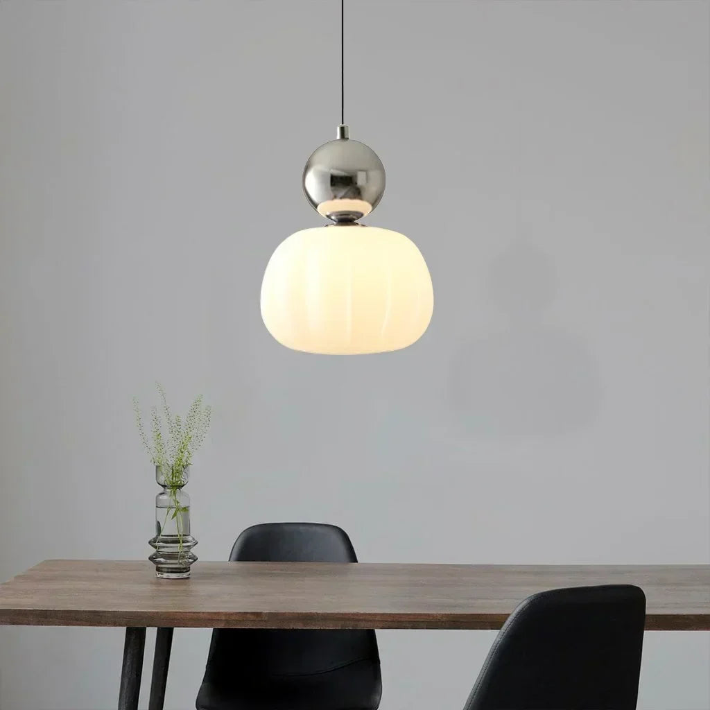 Nordic Pumpkin Pendant Light with Adjustable LED Ceiling Glow