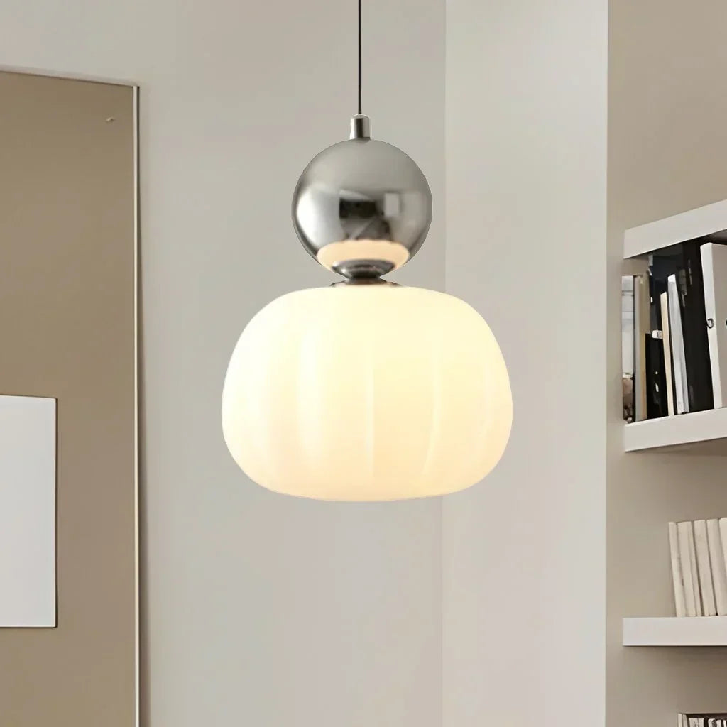 Nordic Pumpkin Pendant Light with Adjustable LED Ceiling Glow