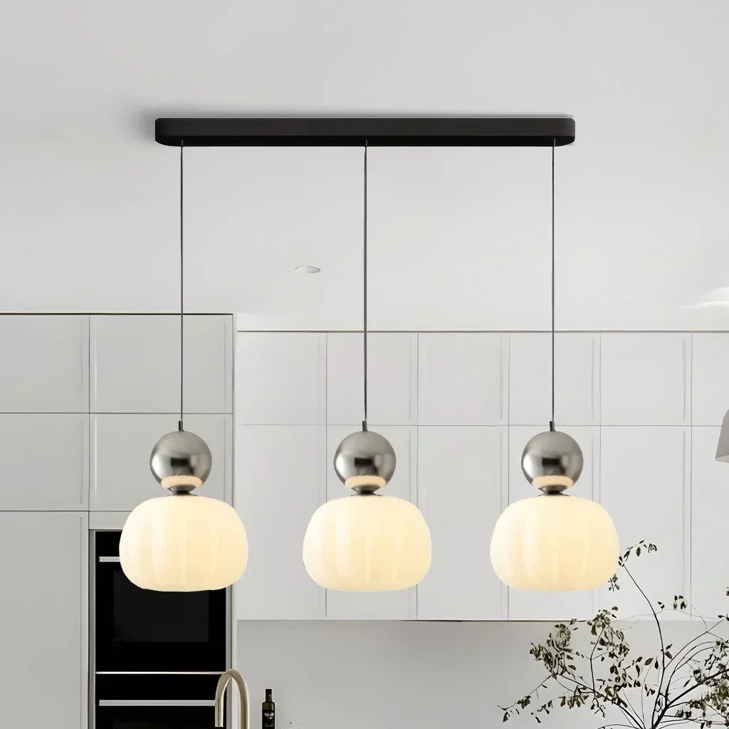 Nordic Pumpkin Pendant Light with Adjustable LED Ceiling Glow