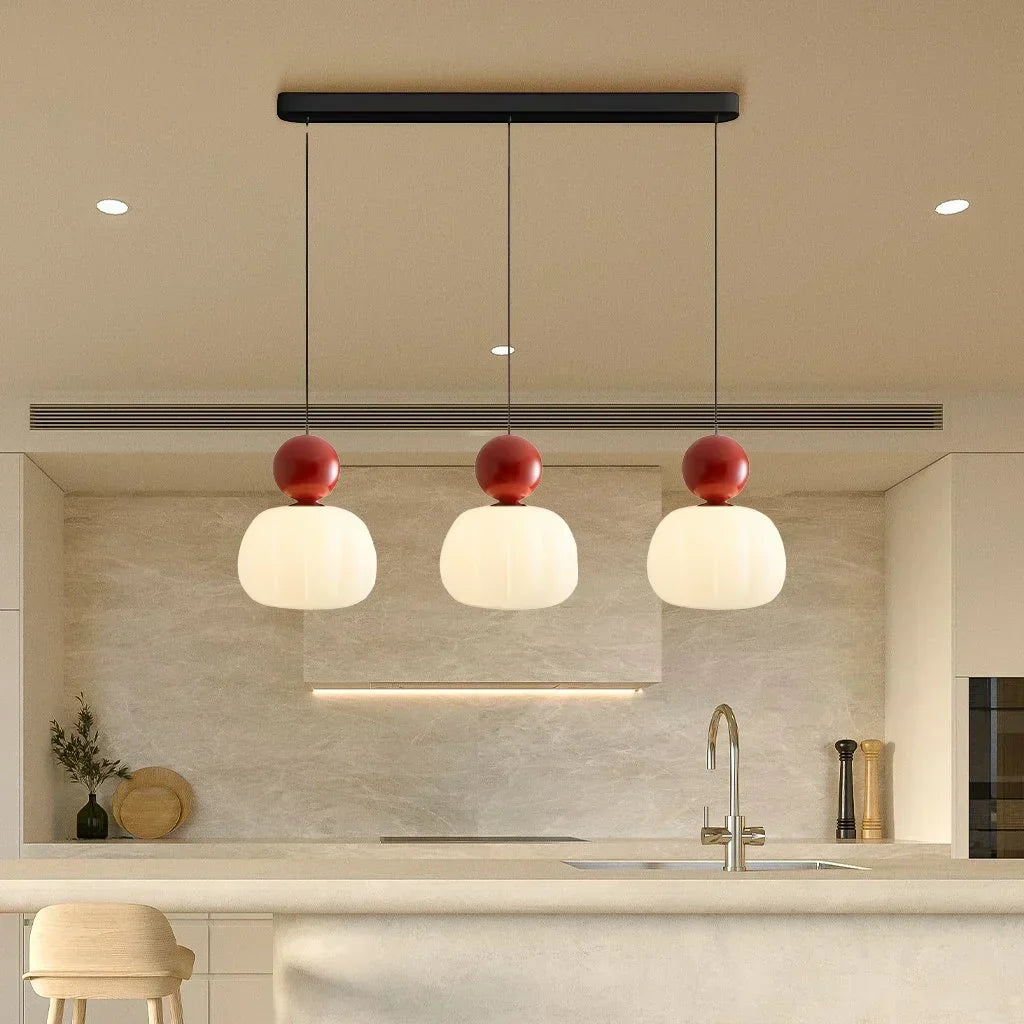 Nordic Pumpkin Pendant Light with Adjustable LED Ceiling Glow