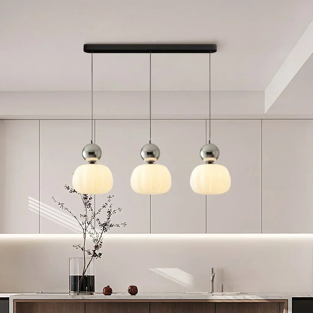 Nordic Pumpkin Pendant Light with Adjustable LED Ceiling Glow