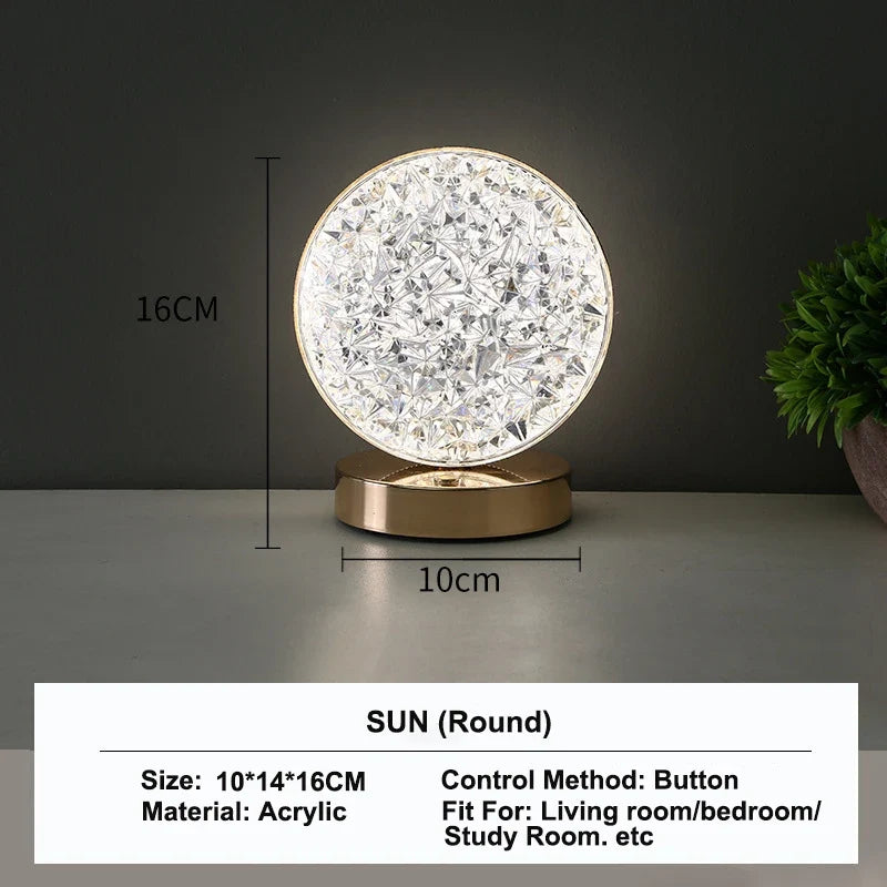 Stellora 3D Crystal LED Night Light with Touch Dimming