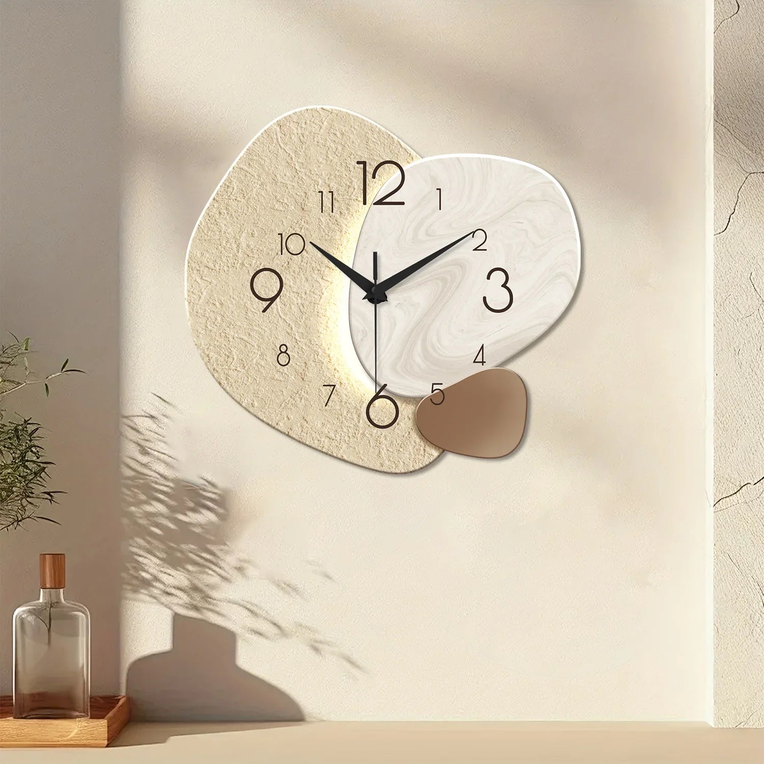 TempoStone Modern Wall Clock with Silent Quartz Movement
