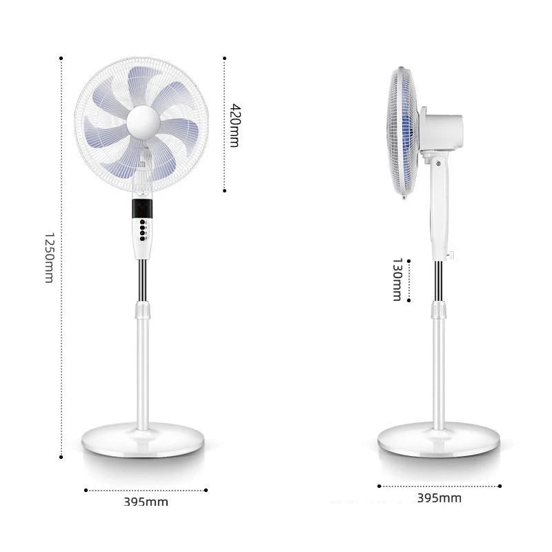 Quiet Electric Floor Fan with Adjustable Head and Timer for Home and Office Use