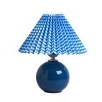 Ceramic Table Lamp with Folded Shade Warm Ambient Lighting