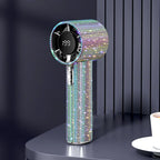 Mini Portable Handheld Fan with LED Lights and Diamond Pattern Design