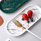 Nordic Ceramic Marble Oval Tray