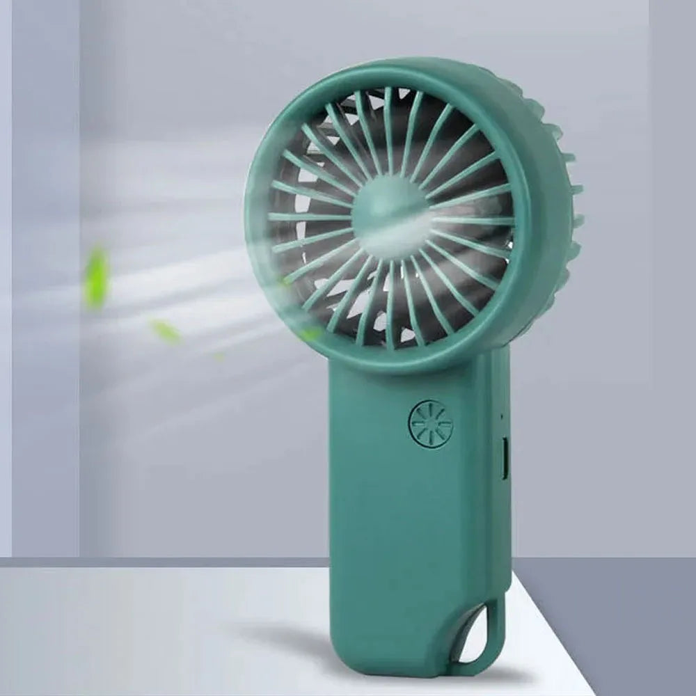 Portable Rechargeable Handheld Fan USB Mini Fan with 500mAh Battery and 3 Speed Settings for Outdoor and Travel Use
