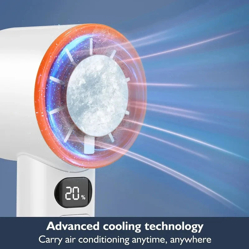 Portable Mini Handheld Fan 3000mAh USB Rechargeable High-Speed Cooling with Digital Display