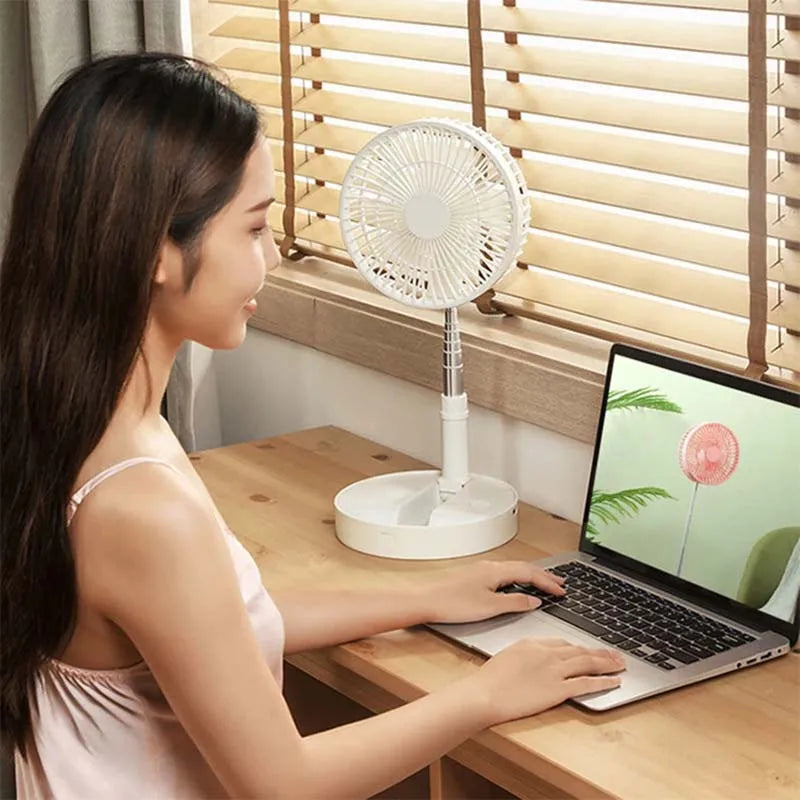 Portable Air Cooling Fan Adjustable Height Desk and Floor Fan