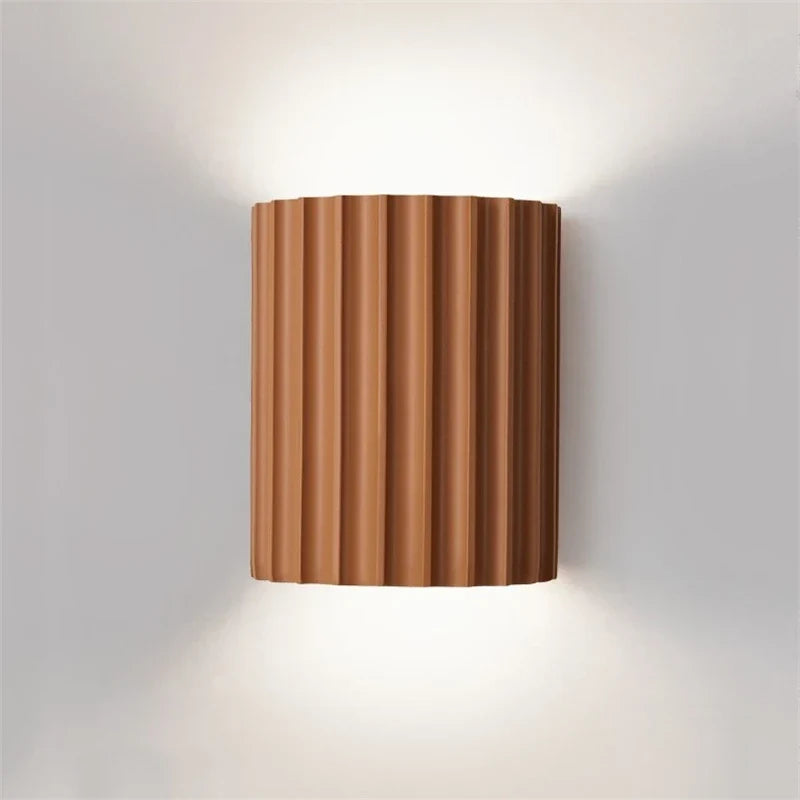 Nordic Resin Wall Lamp with Sculptural Ribbed Design