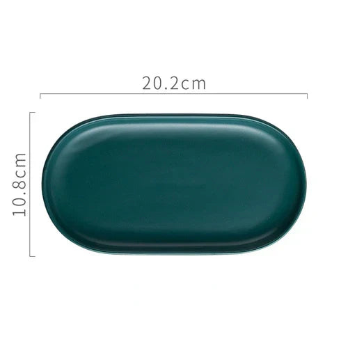 Nordic Ceramic Marble Oval Tray