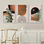 Abstract Nature Canvas Wall Art Set of 3 – Desert, Dune & Palm Motifs