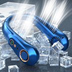 Portable Mini Bladeless Neck Fan USB Rechargeable Summer Cooling Device with Digital Display