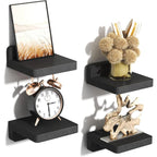 Mini Wooden Floating Wall Shelves – 4-Pack Rustic Display Ledges