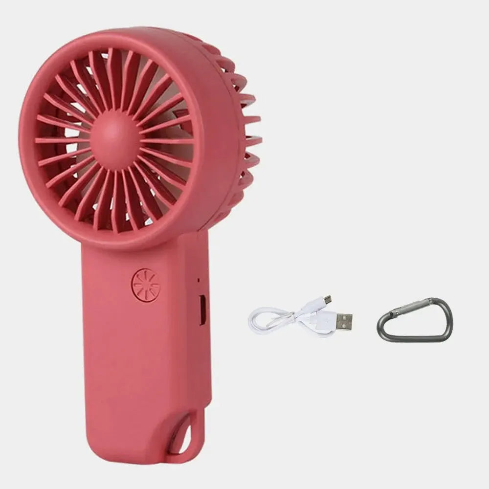Portable Rechargeable Handheld Fan USB Mini Fan with 500mAh Battery and 3 Speed Settings for Outdoor and Travel Use