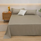 Solid Colour Flat Linen Bed Sheet