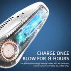 Portable Mini Bladeless Neck Fan USB Rechargeable Summer Cooling Device with Digital Display