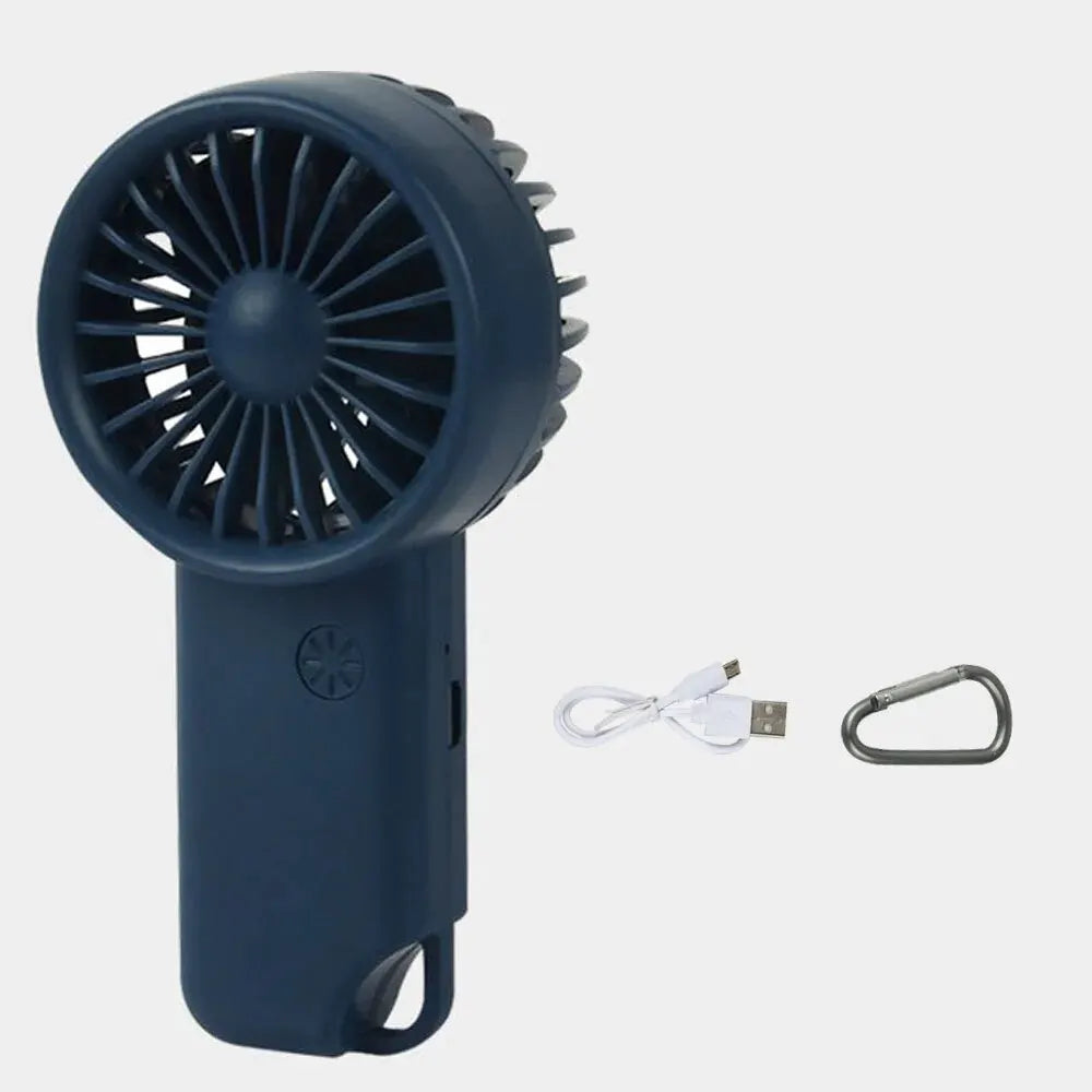 Portable Rechargeable Handheld Fan USB Mini Fan with 500mAh Battery and 3 Speed Settings for Outdoor and Travel Use