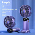 Portable Mini Handheld Fan with 3000mAh Battery Foldable Neck Design USB Rechargeable 5 Speed Adjustable with Phone Stand and Display Screen