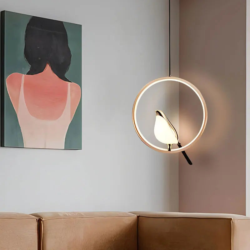 Magpie Nordic LED Pendant Light with Bird Motif