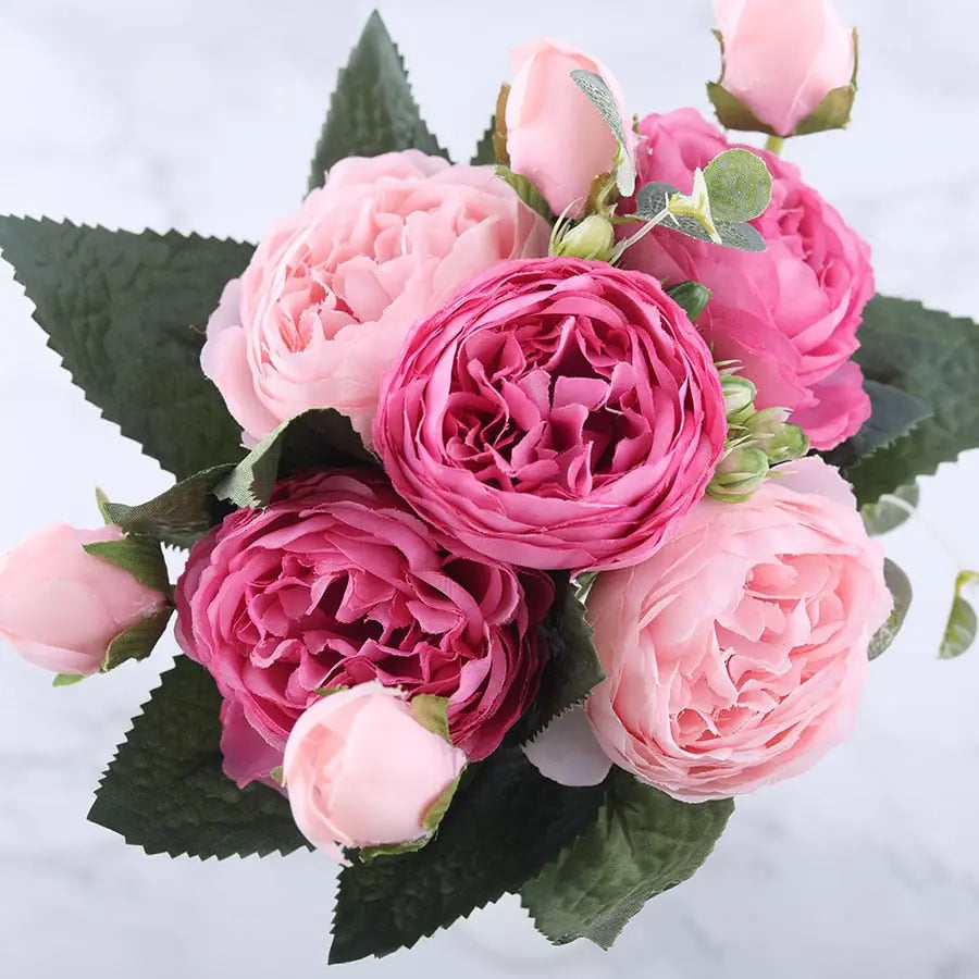 Silky Rose & Baby’s Breath Bouquet